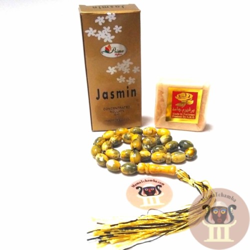 Pack Perfume en Roll on Jazmín , Pasta de Almizcle y Tasbih