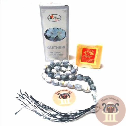 Pack Perfume en Roll on Kasthuri , Pasta de Almizcle y Tasbih