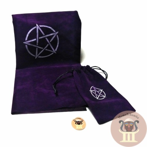 Tapiz morado  y Bolsa para el tarot