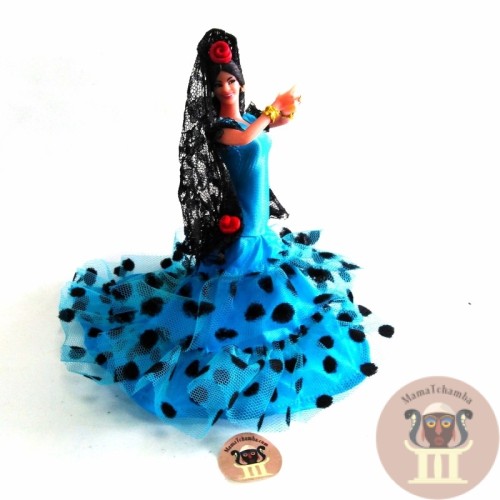 Muñeca gitana falda con lunares 20 centímetros