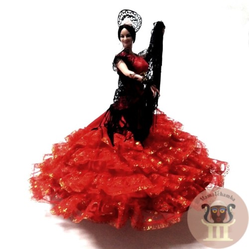 Muñeca gitana falda roja 47 centímetros