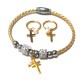 Conjunto pulsera y pendientes cruz