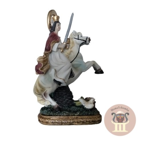 Figura de santa barbara en caballo