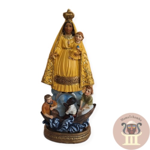 Virgen de la caridad del cobre 20cm amarilla